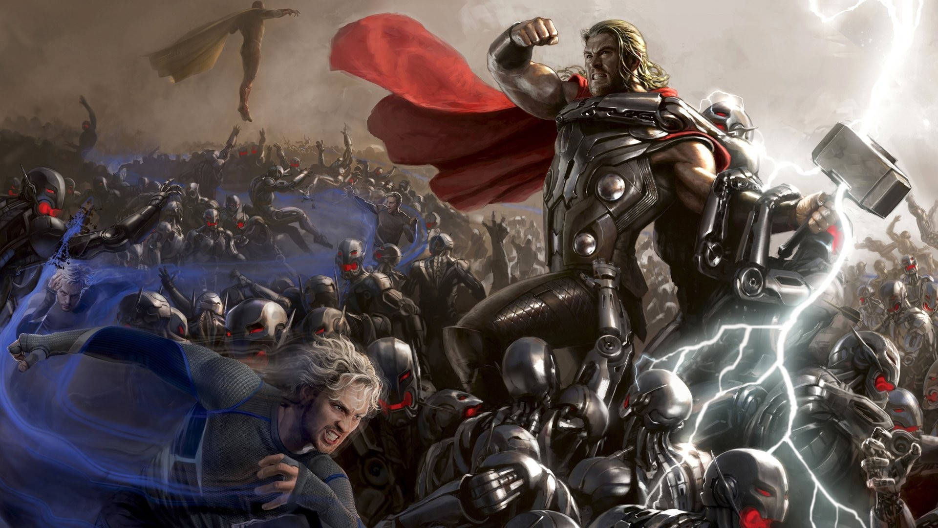 Thor Contro Il Diabolico Ultron Sfondo
