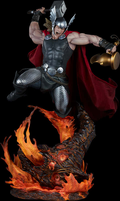 Thor Battle Cry Statue PNG