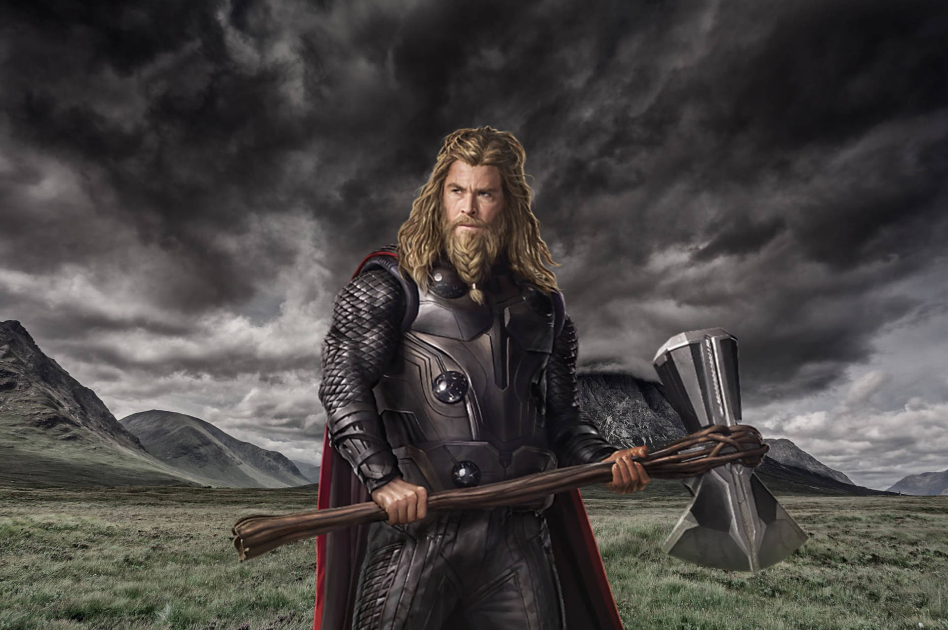 Thor Braided Beard Avenger 3d Wallpaper