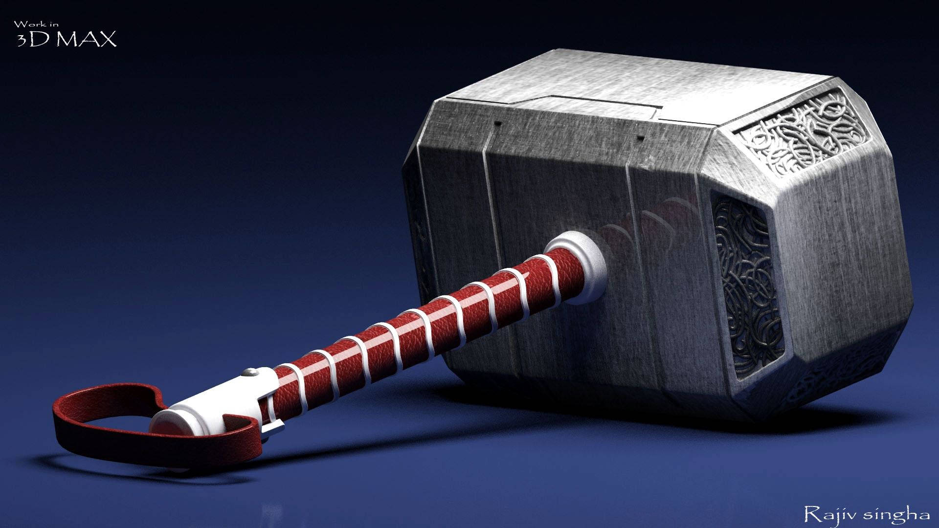 Unleash the power of Thor with his mythical hammer Mjölnir Wallpaper