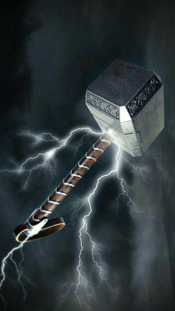 Thor Hammer Powered With Lightning Wallpaper