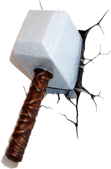 Thor Hammer Breaking Through Wall PNG