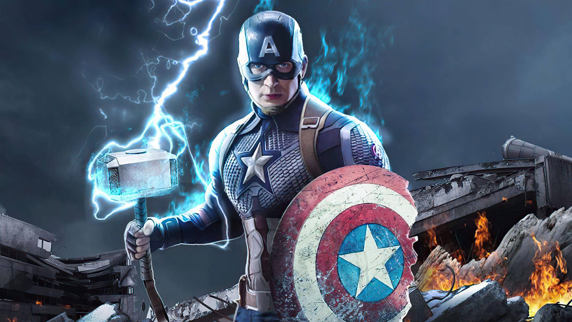 Thor Hammer Captain America Laptop Background