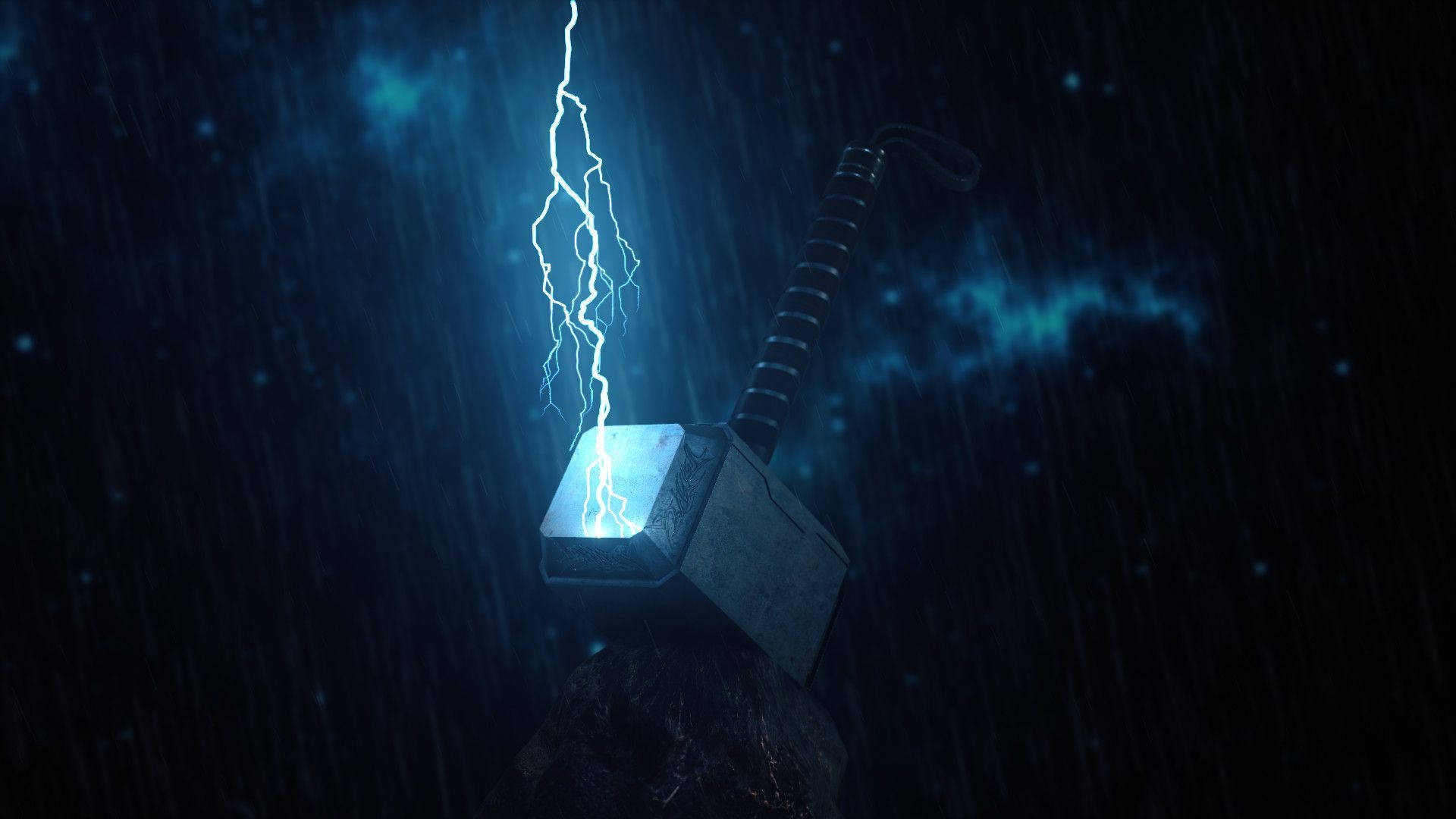 Thor Hammer With Thunder Bolts Wallpaper