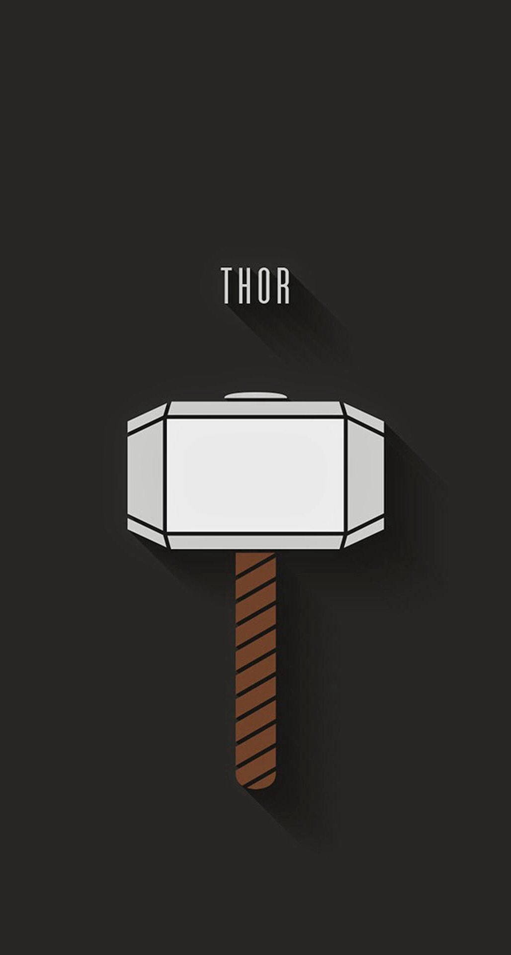 Martellodi Thor In Semplice Arte Cartoon Sfondo