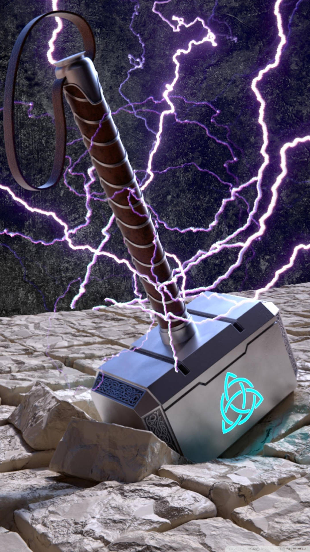 Billede Thor's Hammer og magten af ​​Mjölnir skaber en bølge af energi for at fylde skrivebordet. Wallpaper