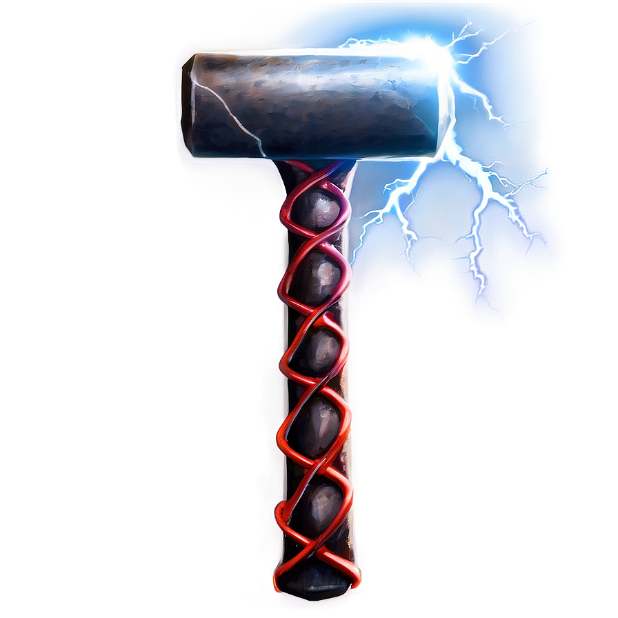 Thor Hammer With Lightning Png 06122024 PNG
