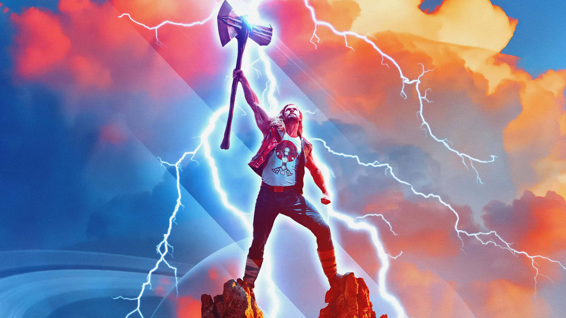 Thor Love And Thunder Storm Manipulation Wallpaper