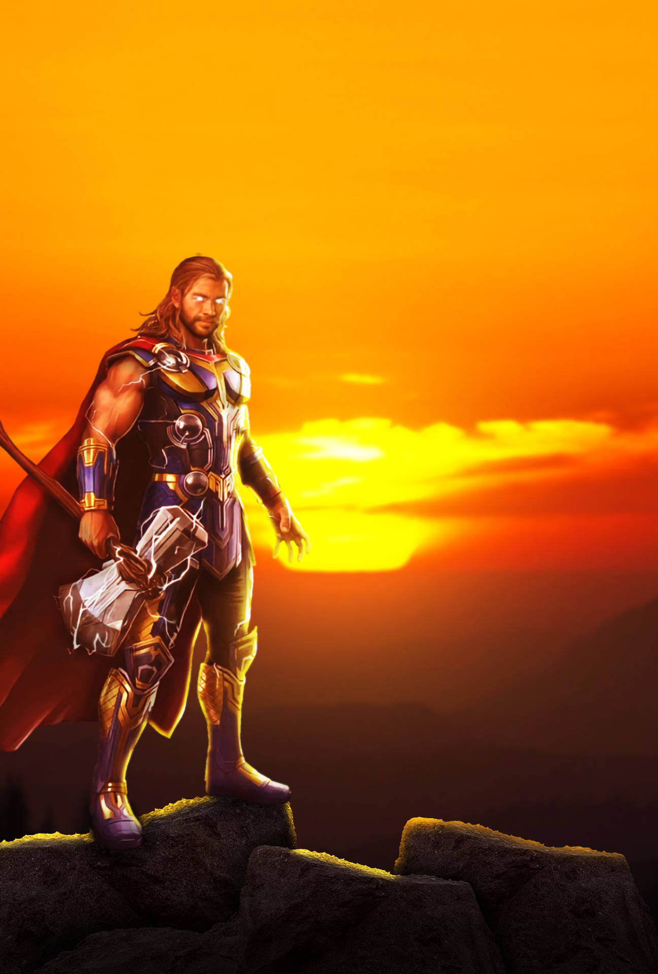 Thor Love And Thunder Sunset Art Wallpaper