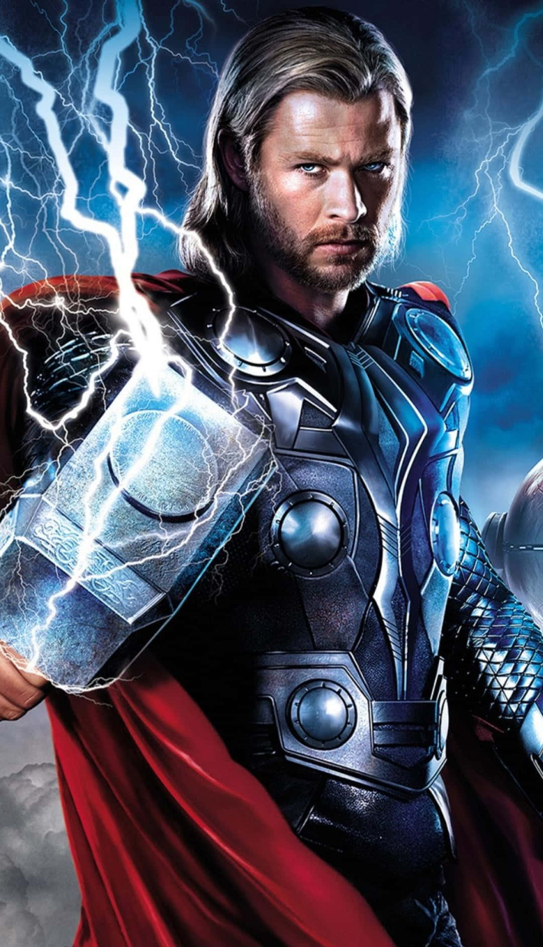 Thor, wielding his mighty hammer, Mjolnir