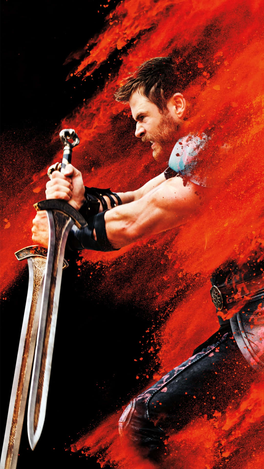 Chris Hemsworth Som Den Magtfulde Thor i Thor Ragnarok Wallpaper