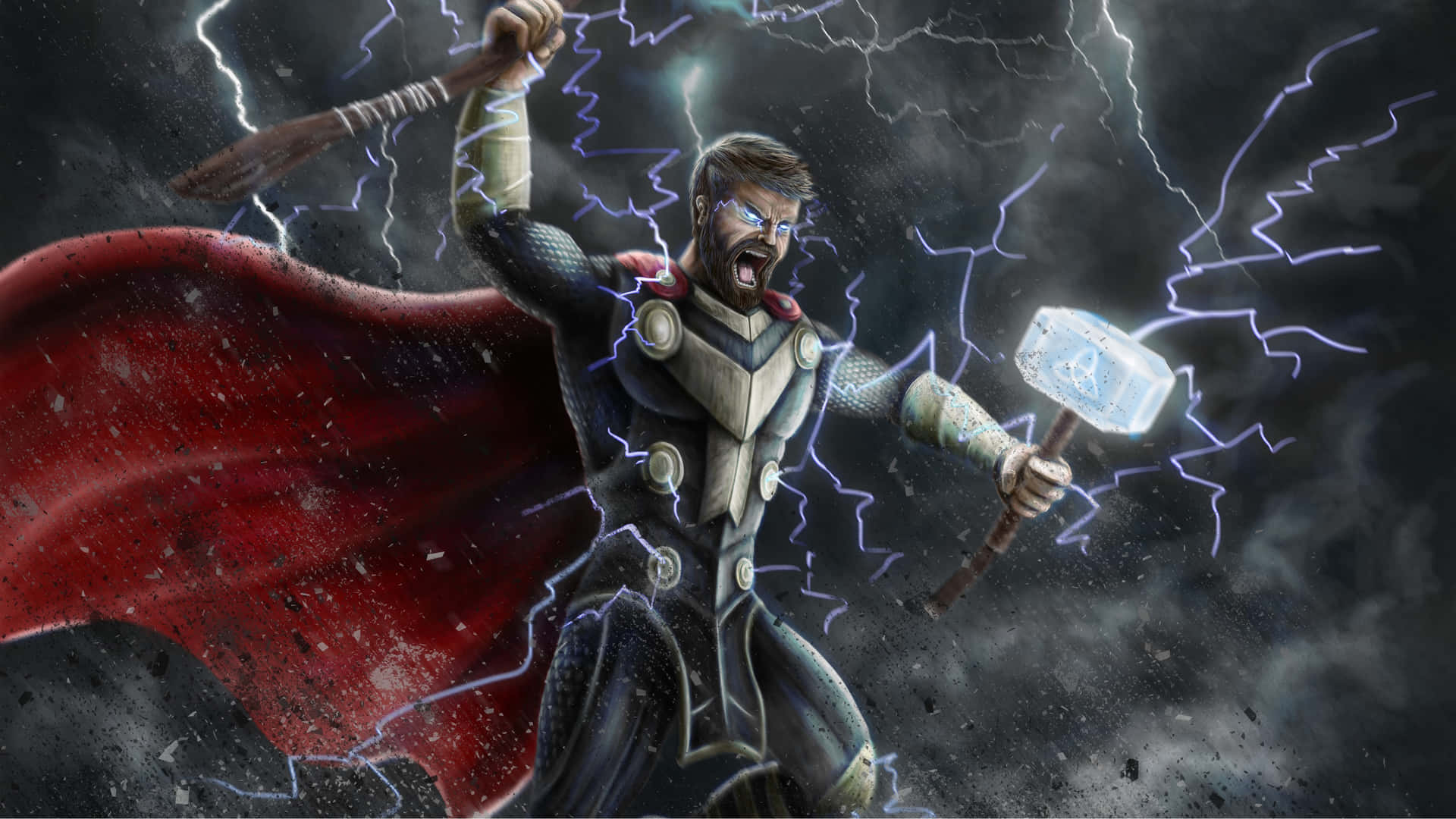 Gør dig klar til Ragnarok, mens Thor kæmper igennem universet i 8K-herlighed. Wallpaper
