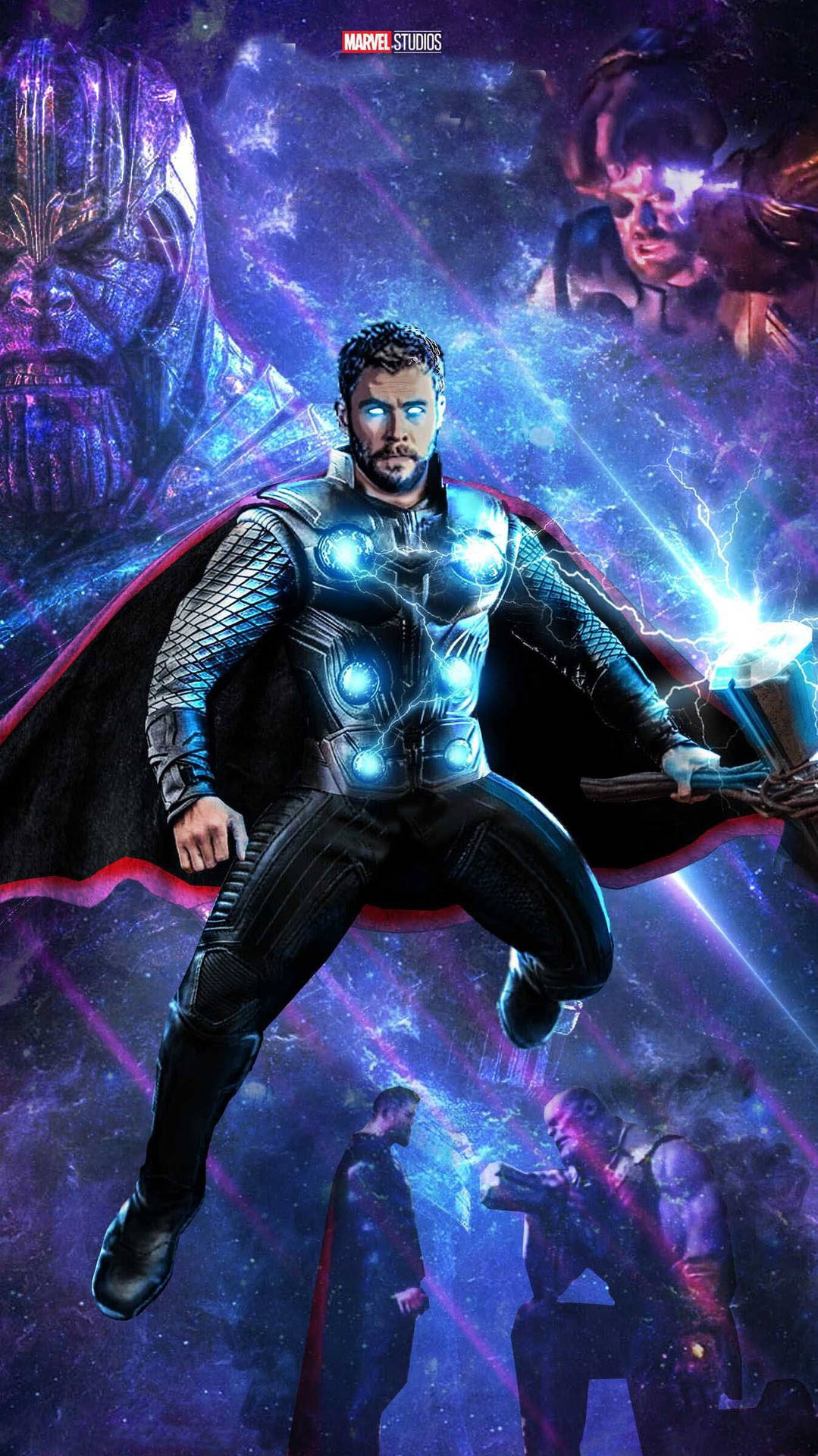 Thor Superhero And Thanos. Background