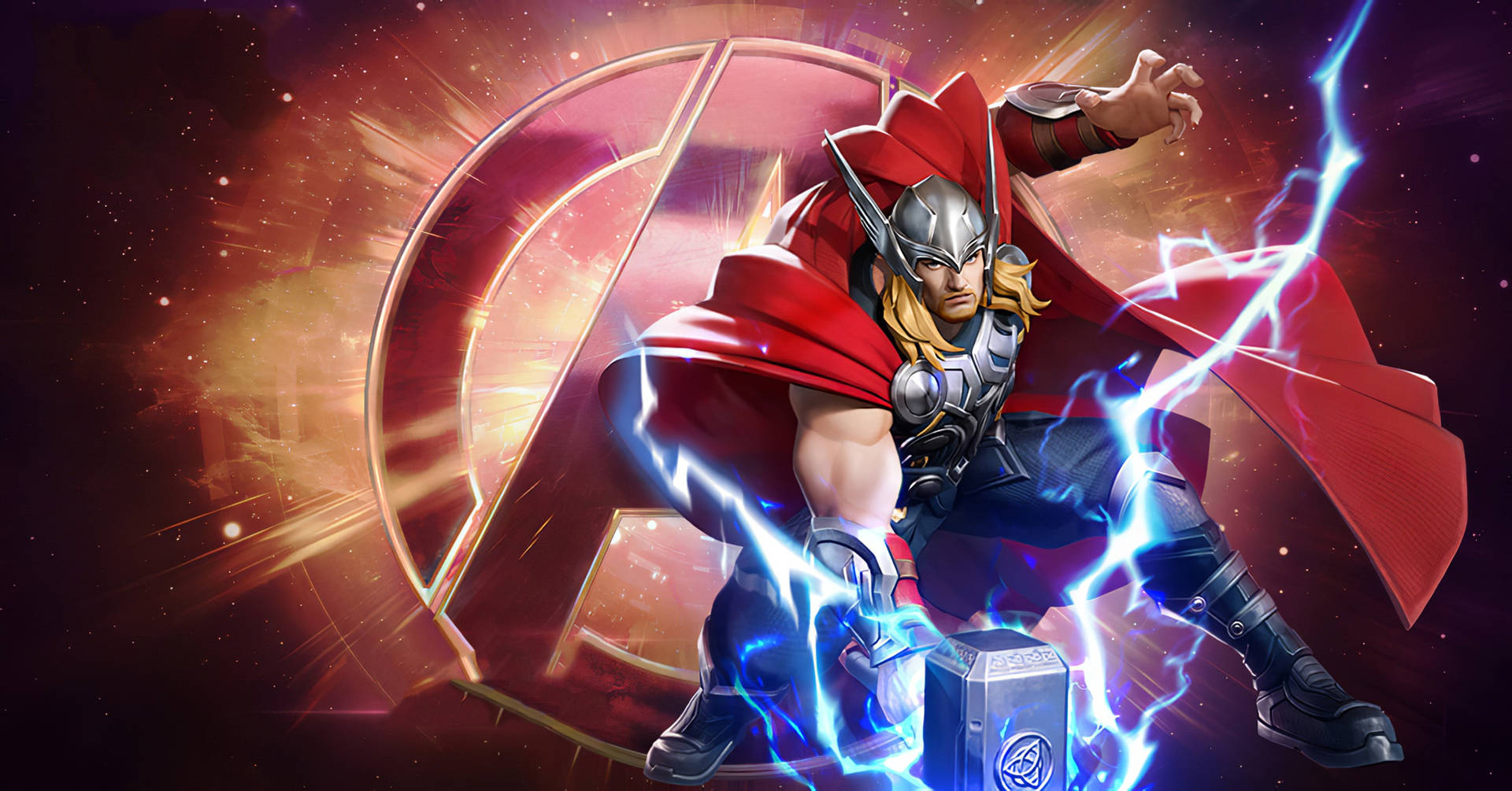 Thor Superhero Lightning Hammer Background