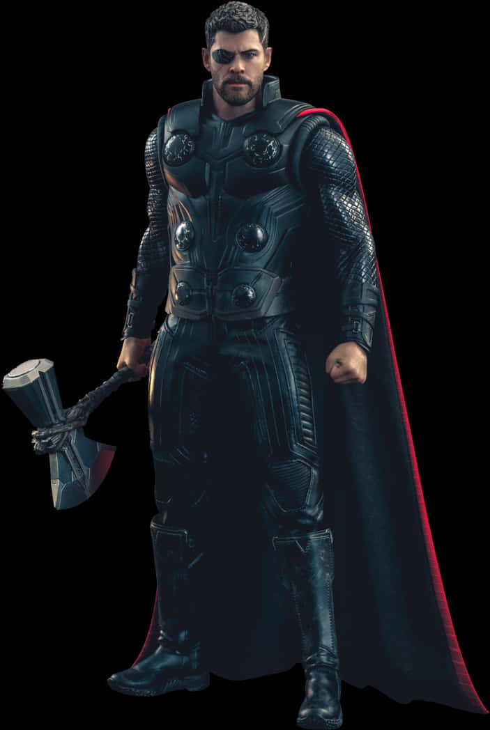 Thor_with_ Mjolnir_ Full_ Body_ Portrait PNG