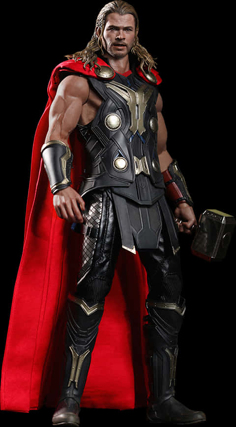 Thor_with_ Mjolnir_ Full_ Body_ Render PNG