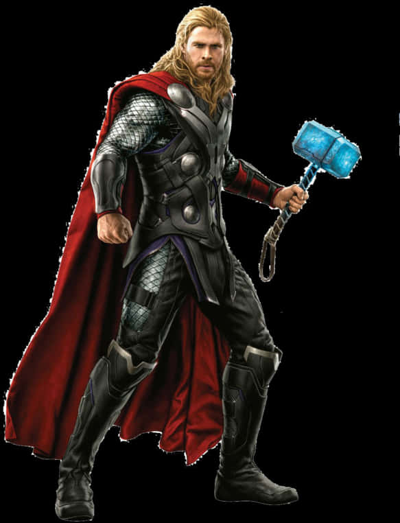 Thor_with_ Mjolnir_ Illustration PNG