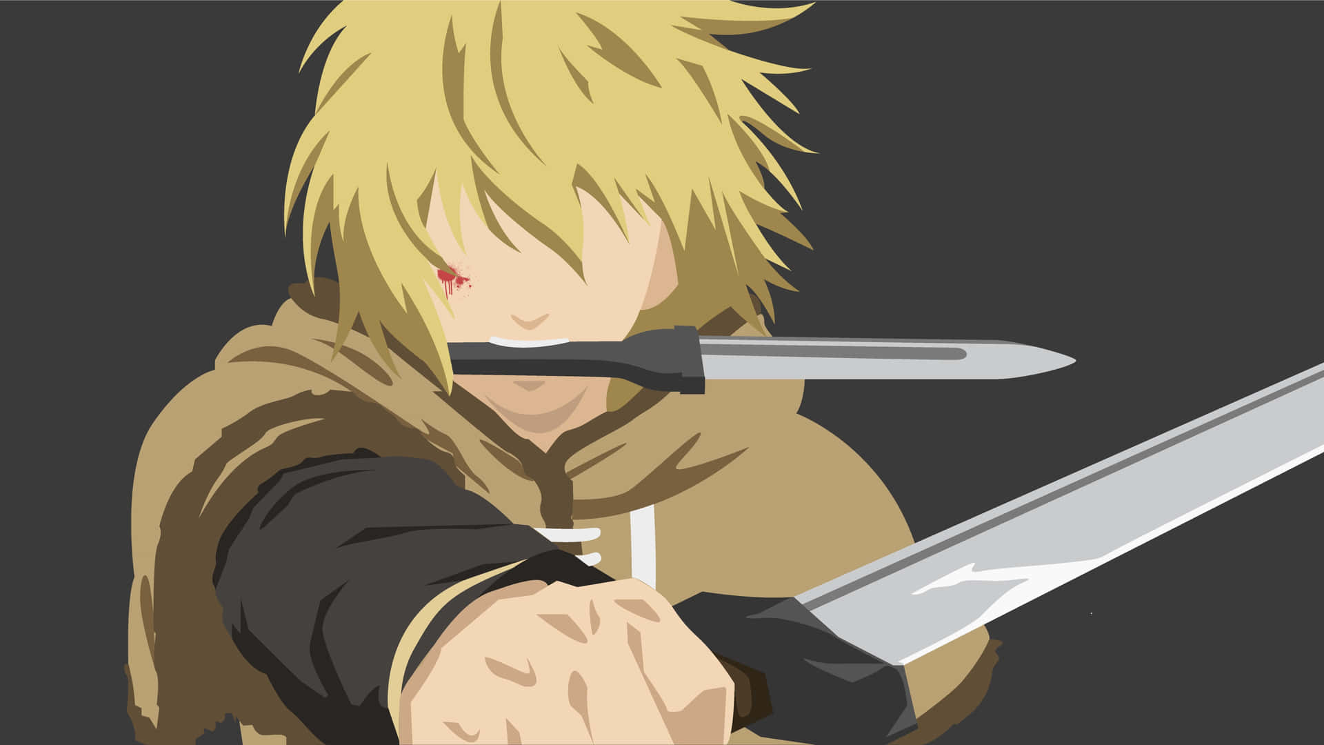 Thorfinn Anime Character With Sword Wallpaper