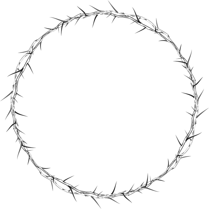 Thorny Circle Frameon Blue Background PNG