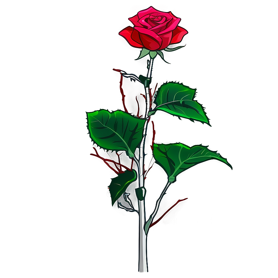 Thorny Rose Stem Png 06132024 PNG