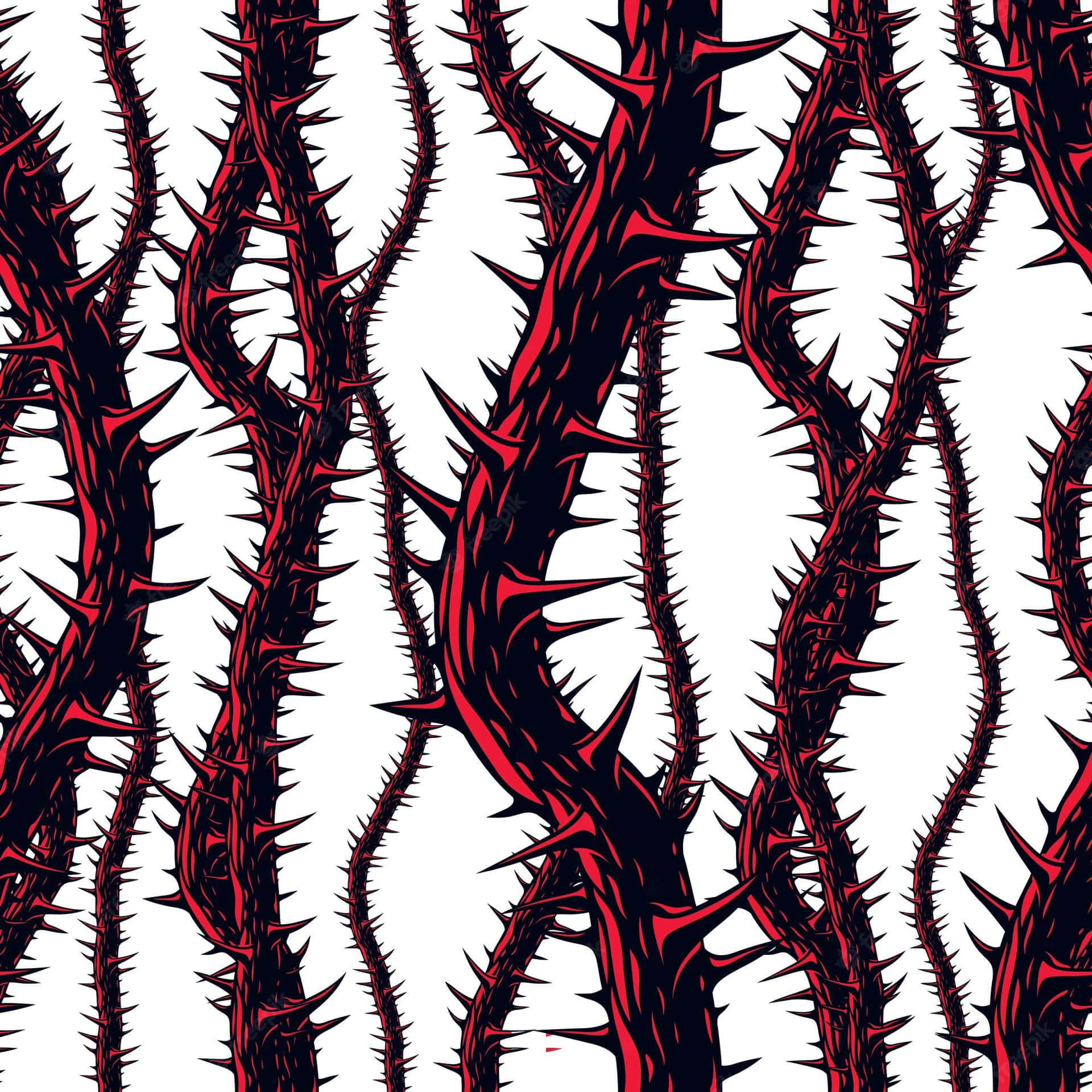 Thorny Stems Pattern Wallpaper