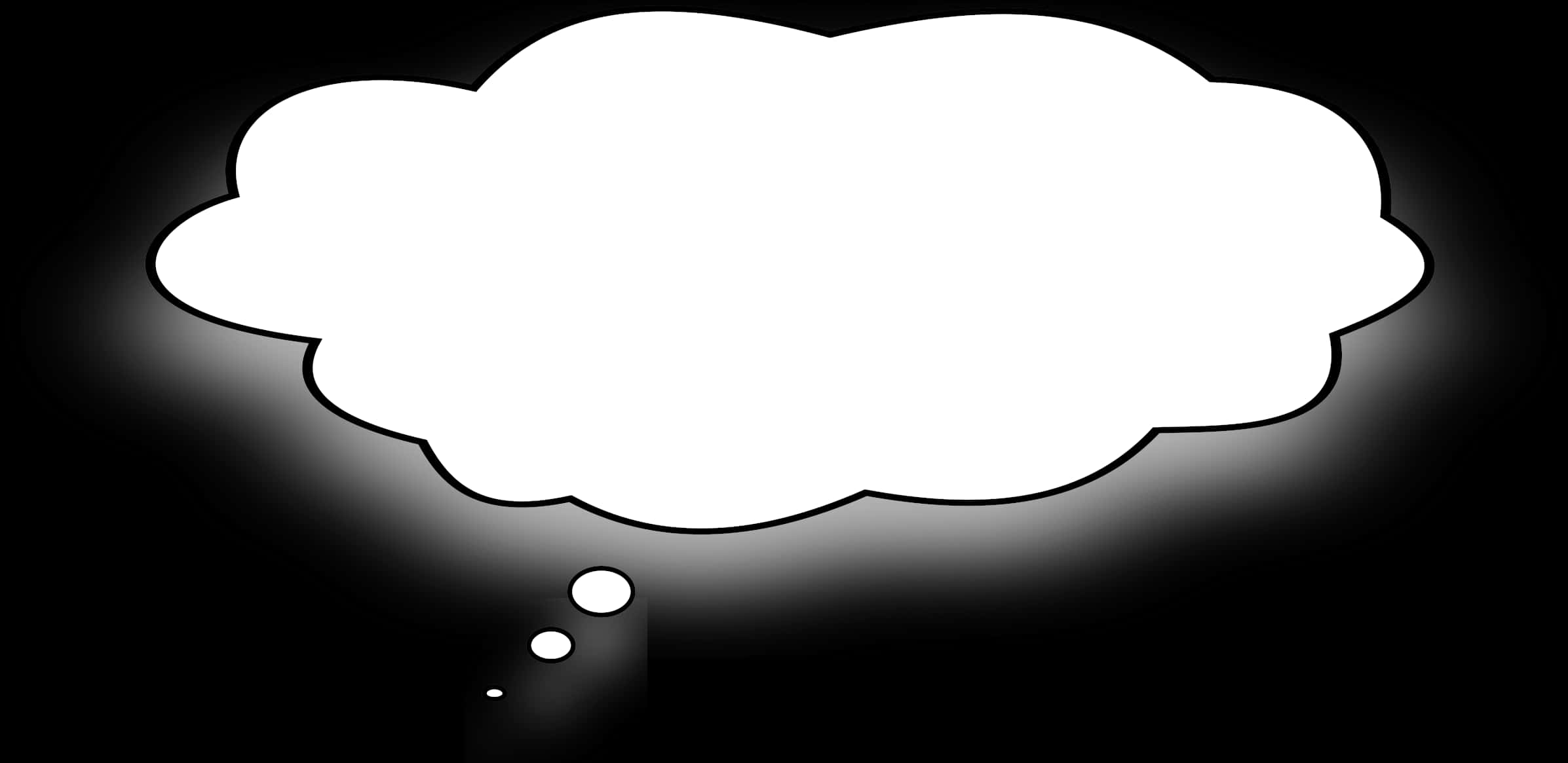 Thought Bubble Graphic Black Background PNG