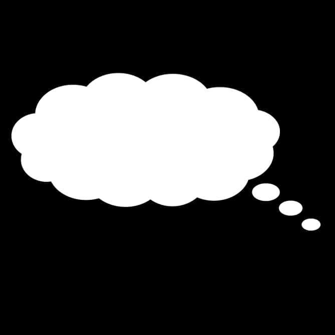 Thought Bubble Graphic Black Background PNG