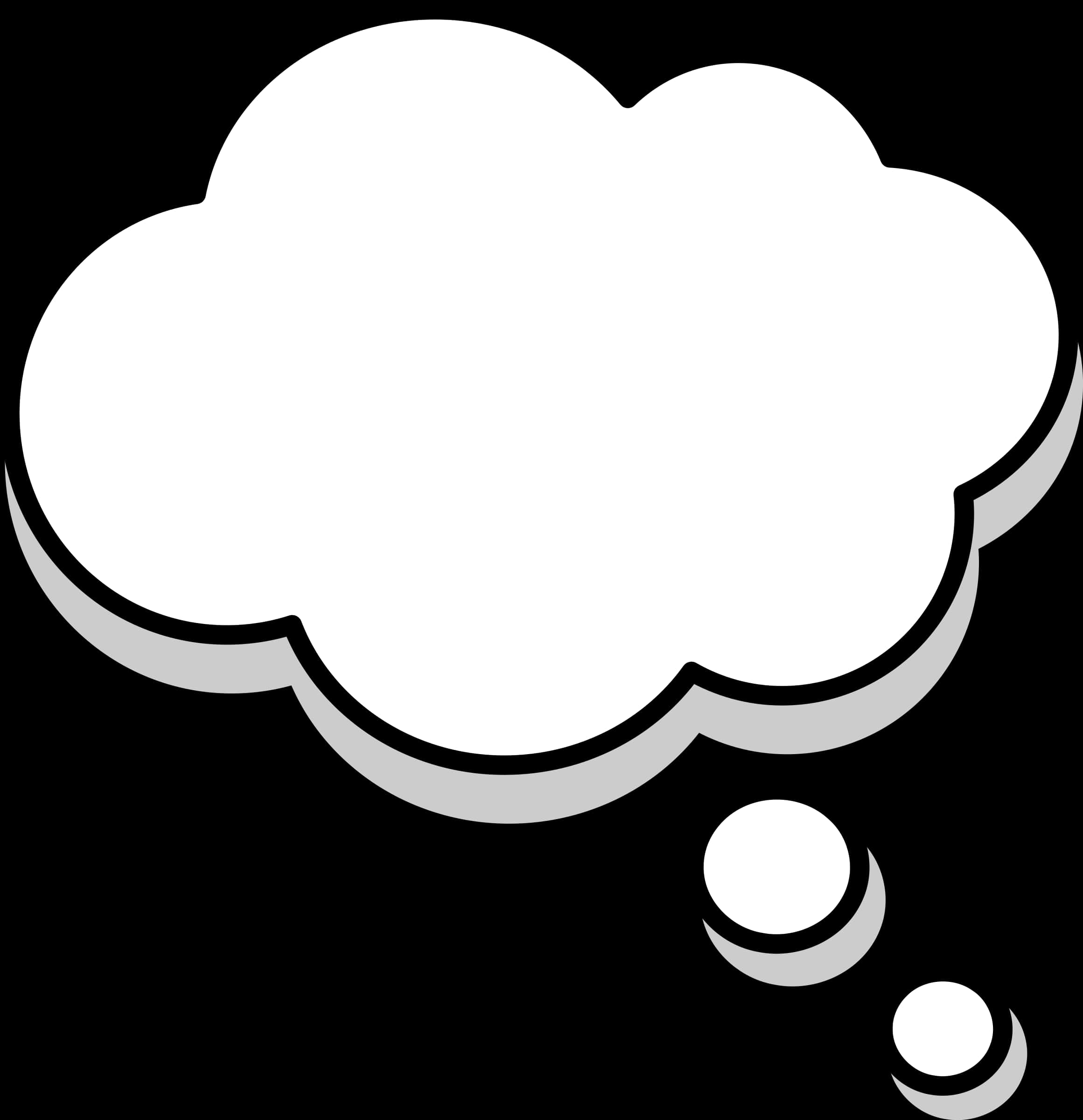 Thought Bubble Icon Black Background PNG