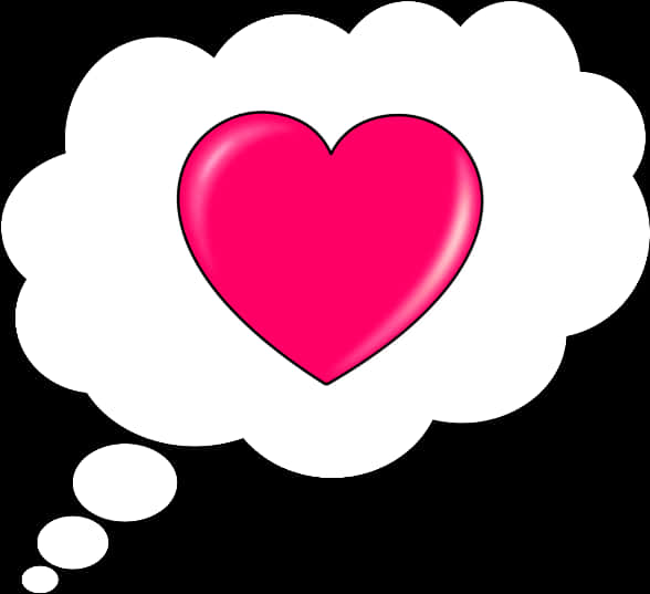 Thought Bubble Pink Heart PNG