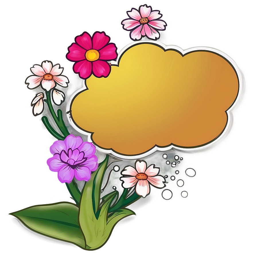 Thought Bubble With Flowers Png 06122024 PNG