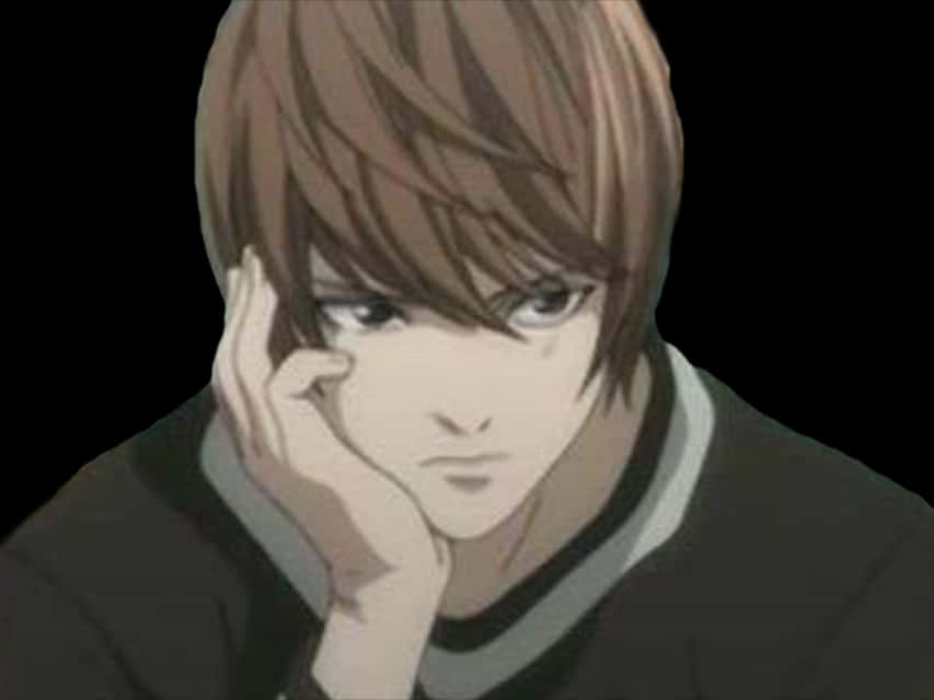 Thoughtful Anime Character Light Yagami PNG