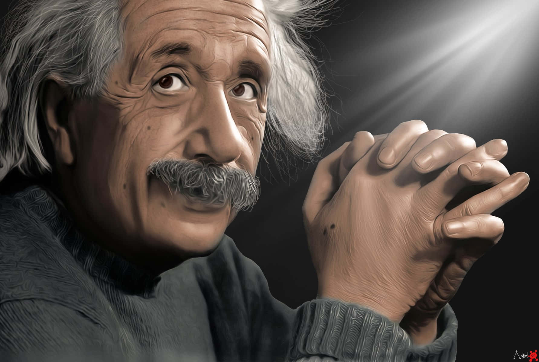 Thoughtful Portraitof Albert Einstein Wallpaper
