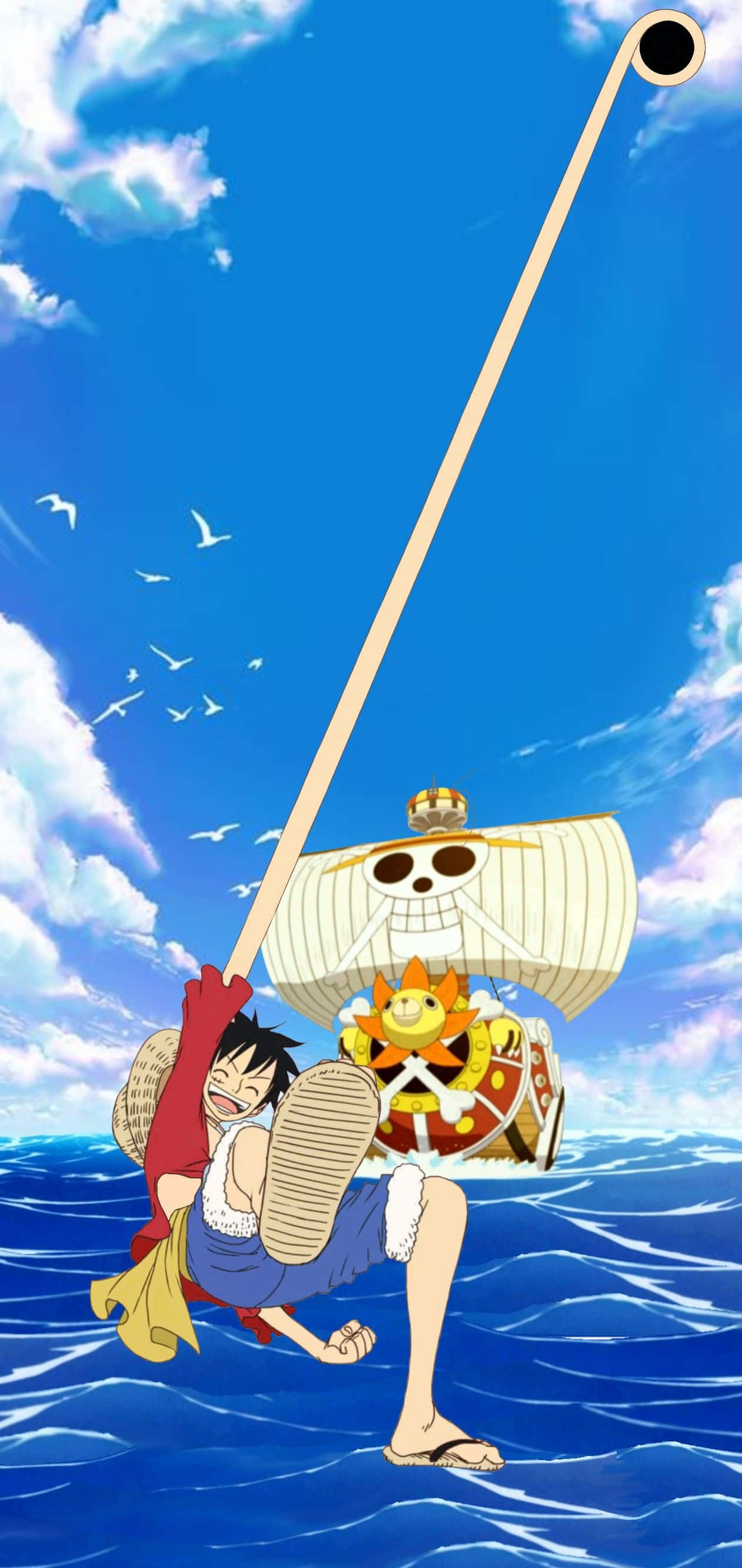 ¡embárcateen Un Viaje En El Thousand Sunny En One Piece! Fondo de pantalla