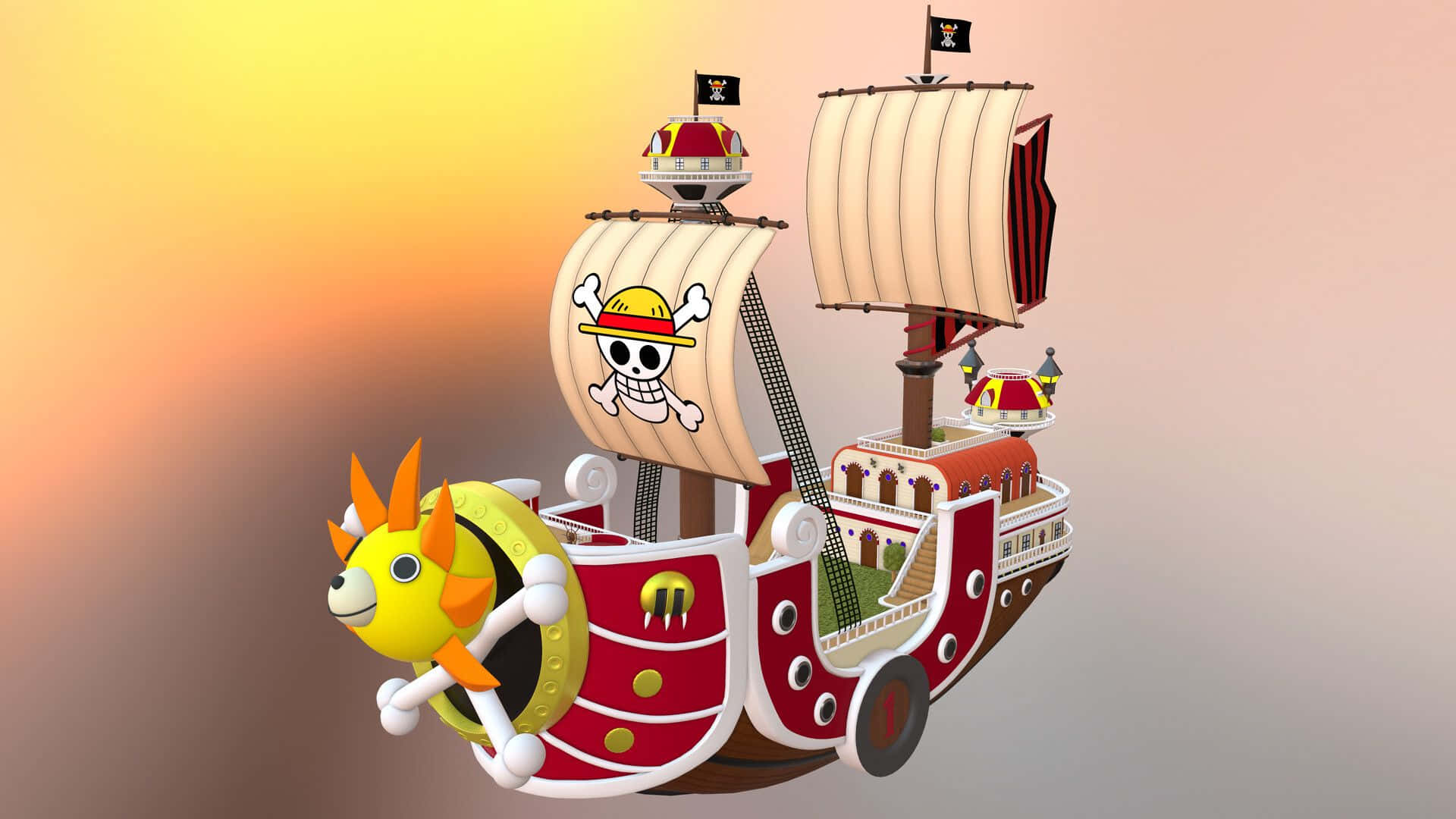 Thousandsunny, El Emblemático Barco De Los Piratas De La Gorra De Paja. Fondo de pantalla