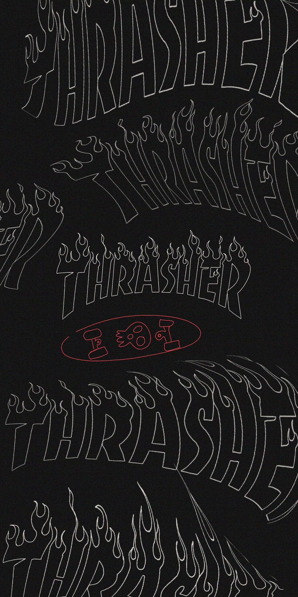 Thrasher And Skateboard Art Wallpaper