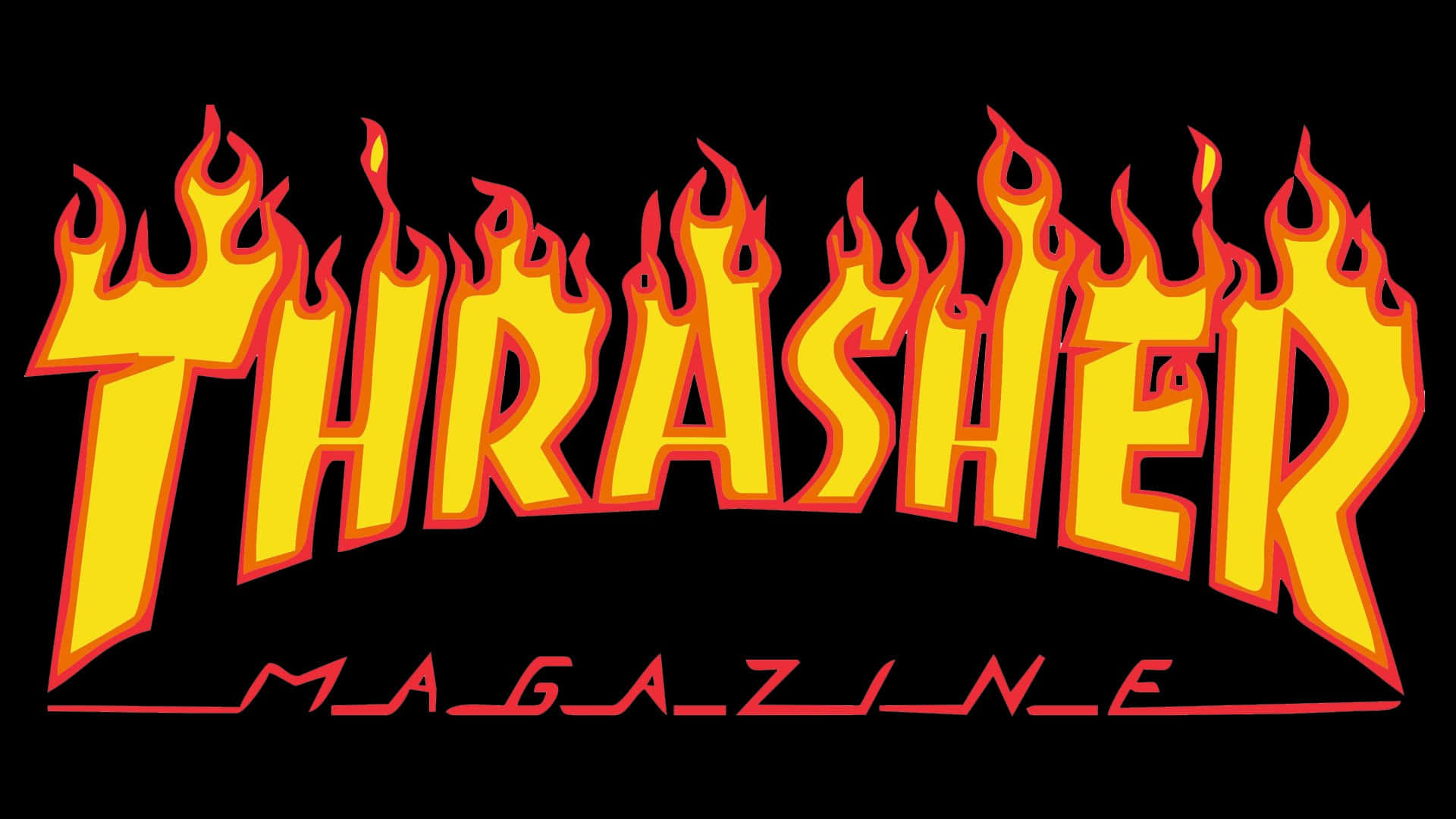 Thrasher Magazine Logo With Flames