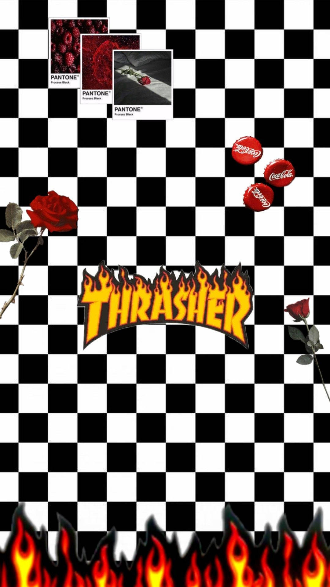 Thrasher Checkered Aesthetic Wallpaper