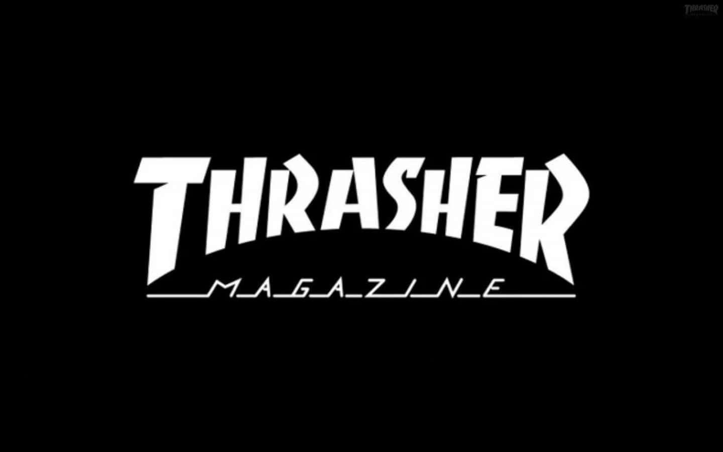 Thrashermagazine-logo På En Sort Baggrund.