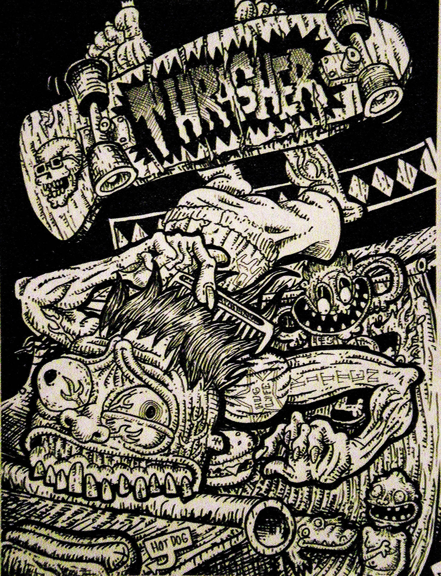 Thrasher Punk Doodle Art Wallpaper