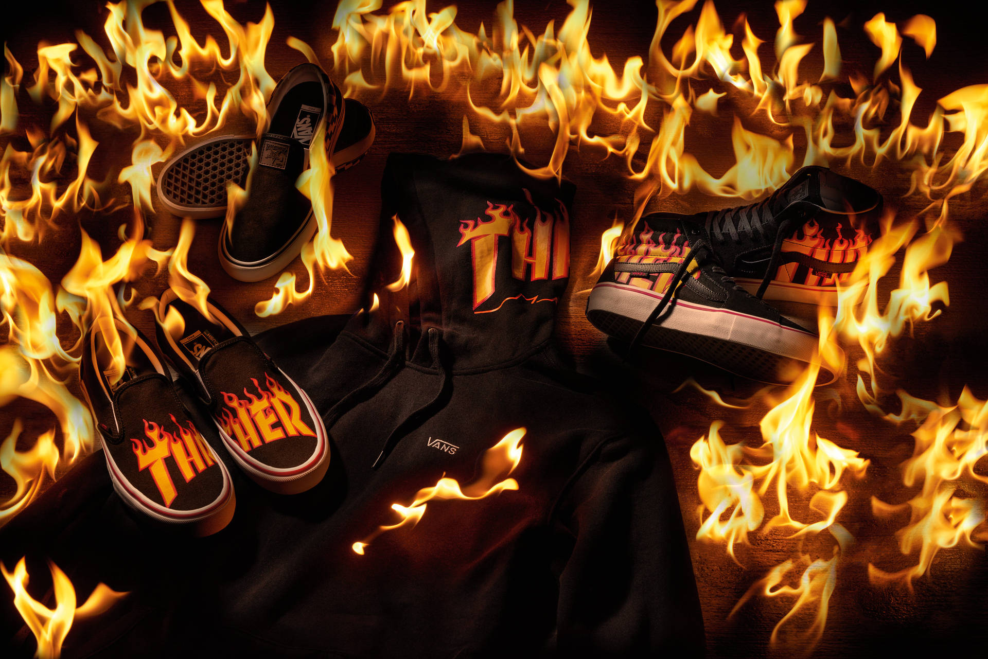 Thrasher's On Vans Collection Wallpaper