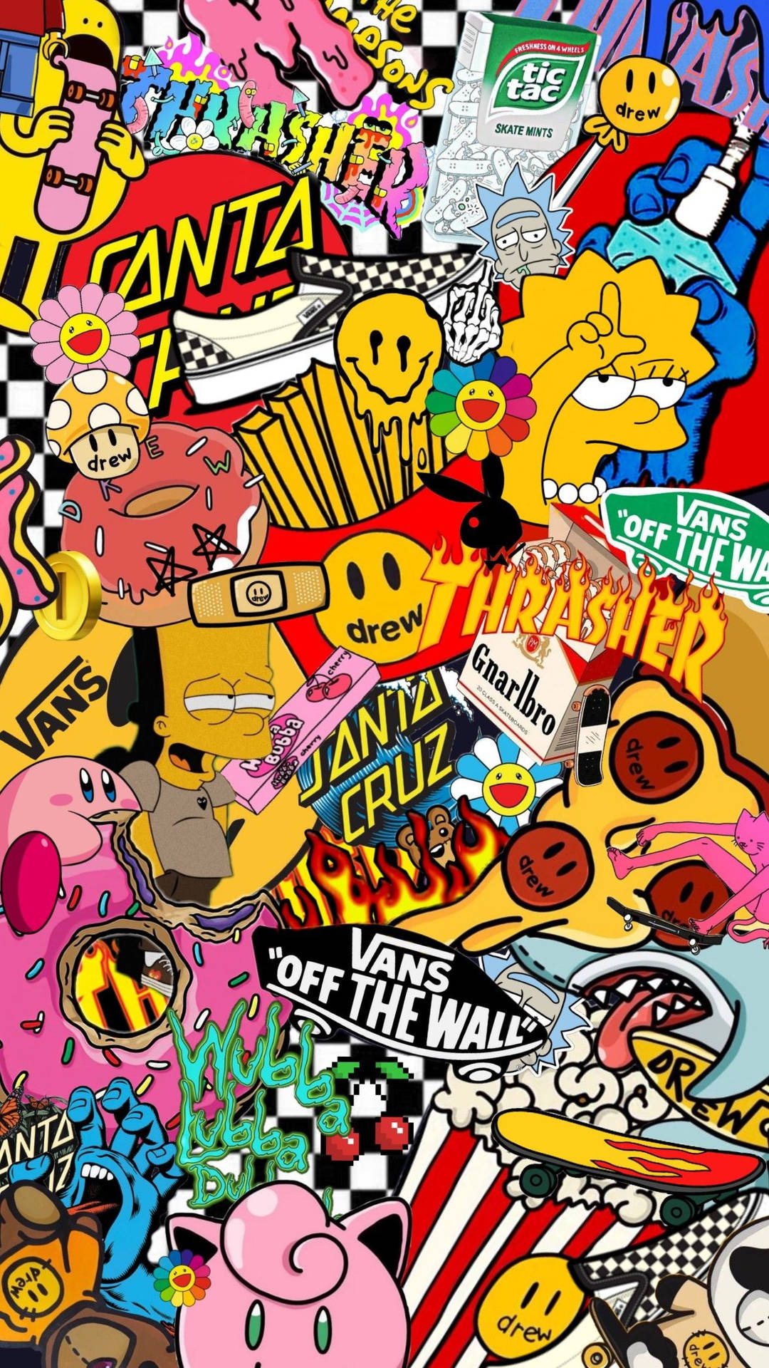 Thrasher Skate Sticker Collage Wallpaper