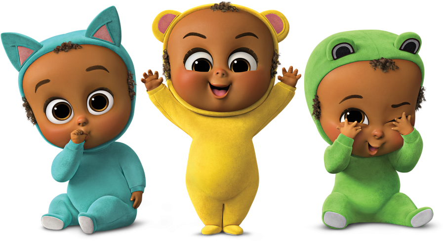 Three Animated Babiesin Costumes PNG