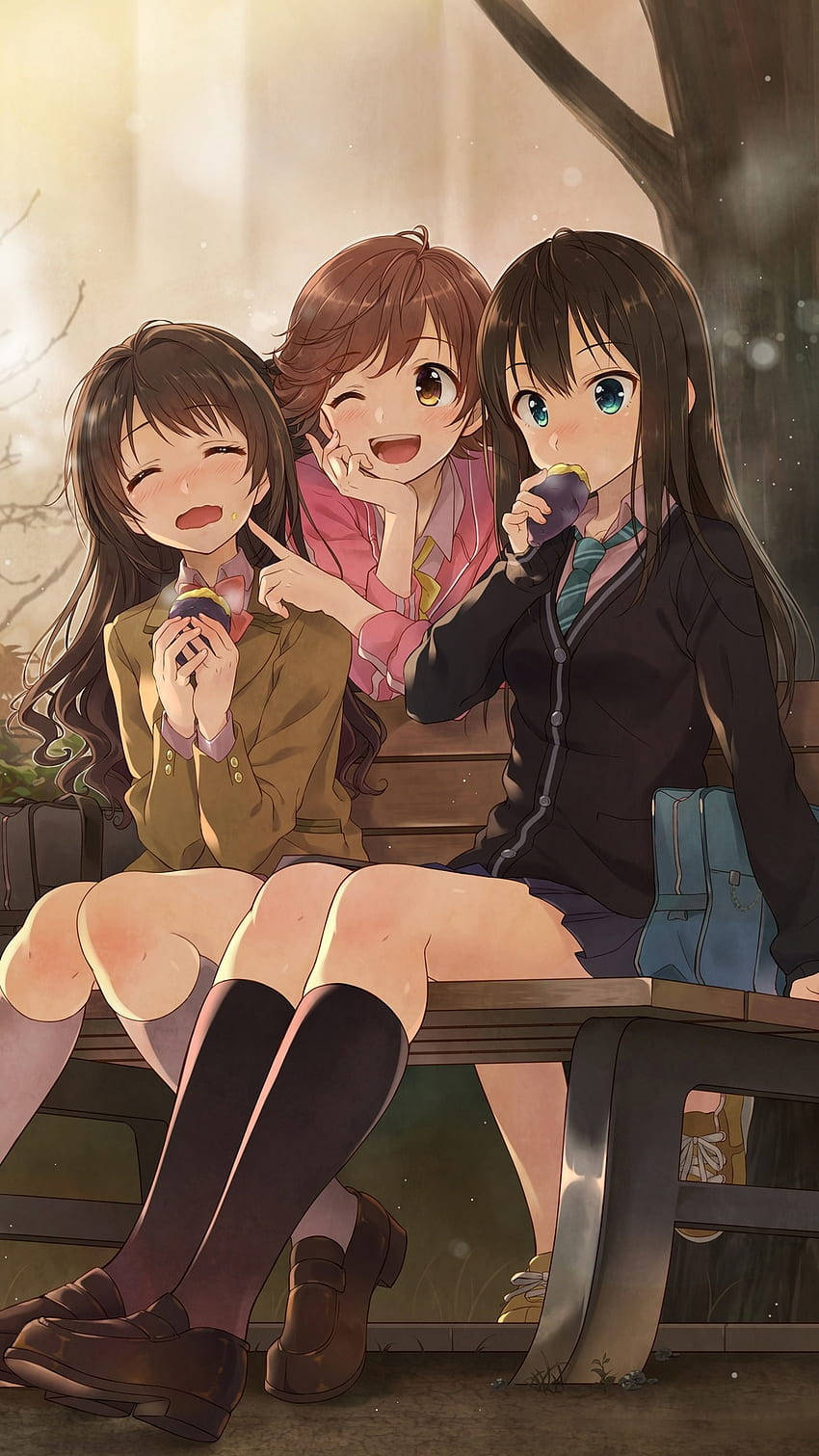 Three Anime Girls Good PFP Wallpaper