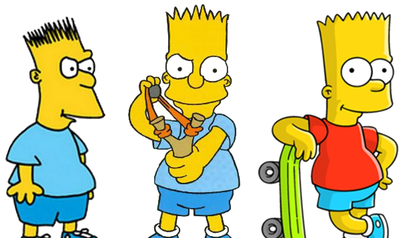 Three Bart Simpson Poses PNG