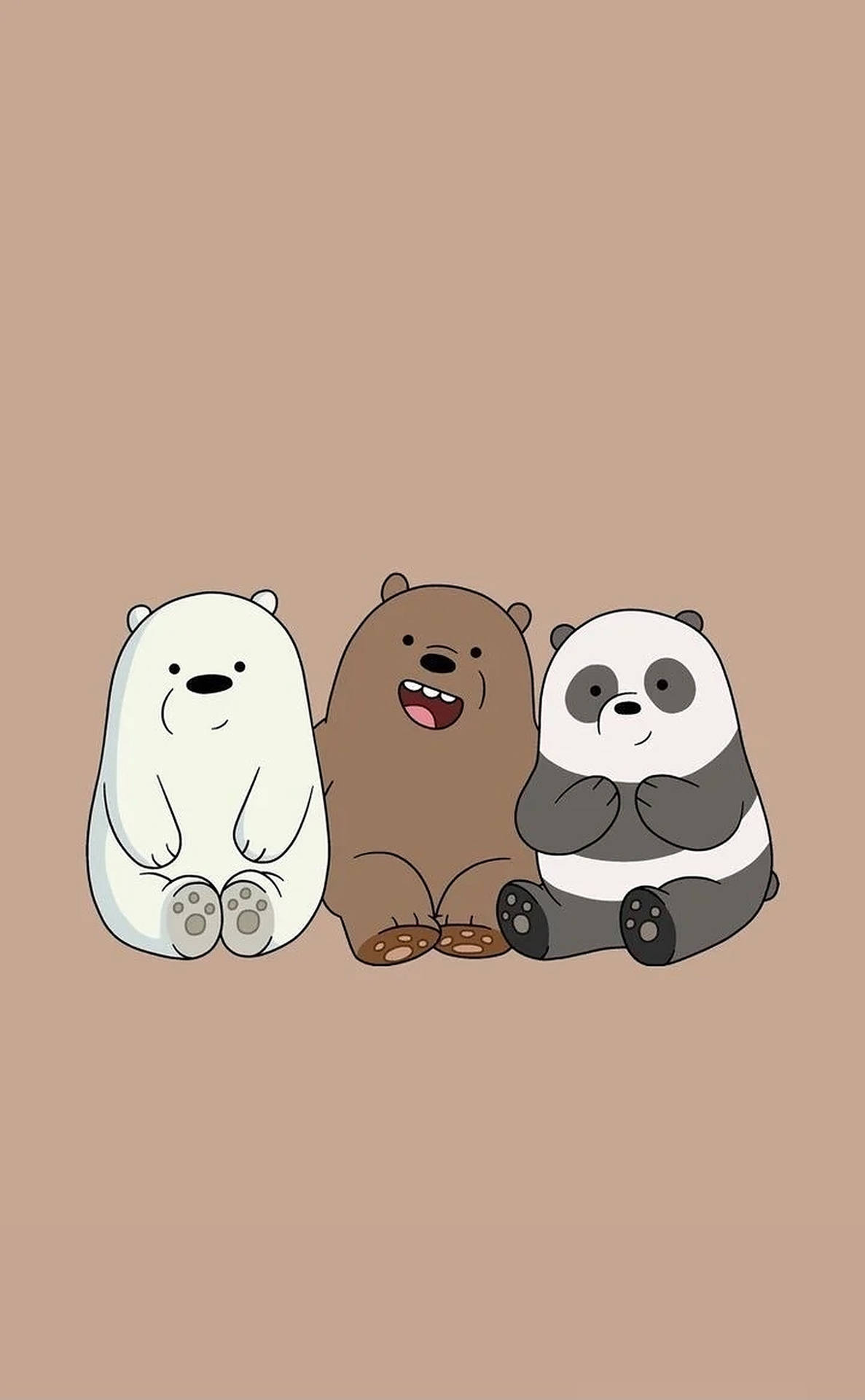 Three Bears Brown Art Wallpaper