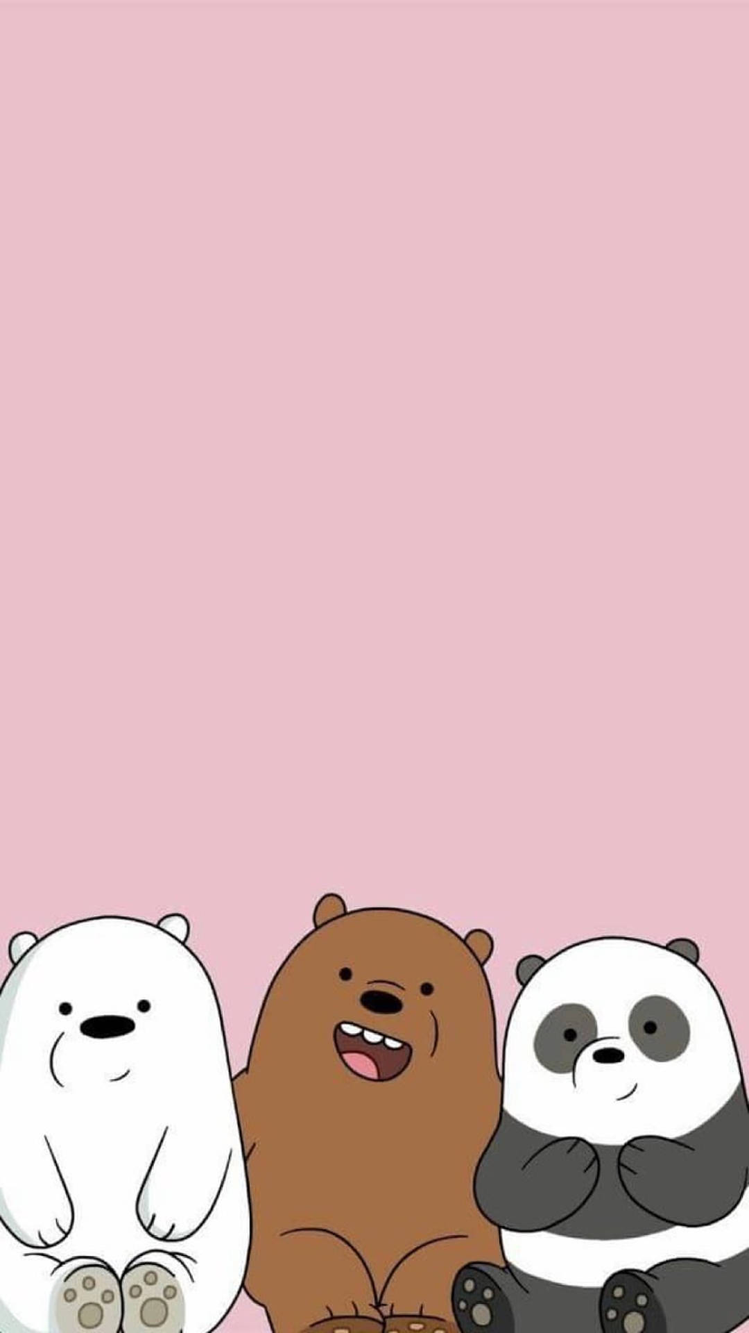 Three Bears Pink Poster