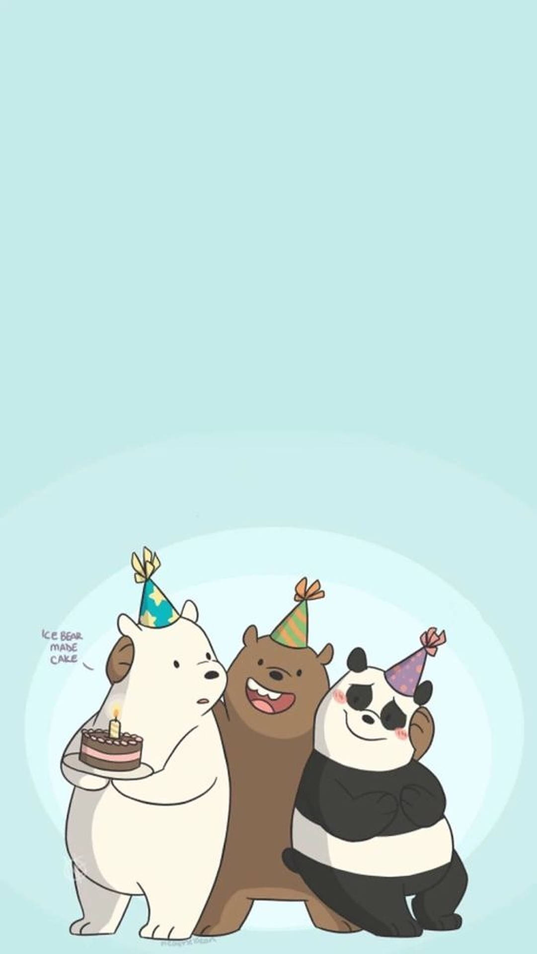Three Bears With Party Hats