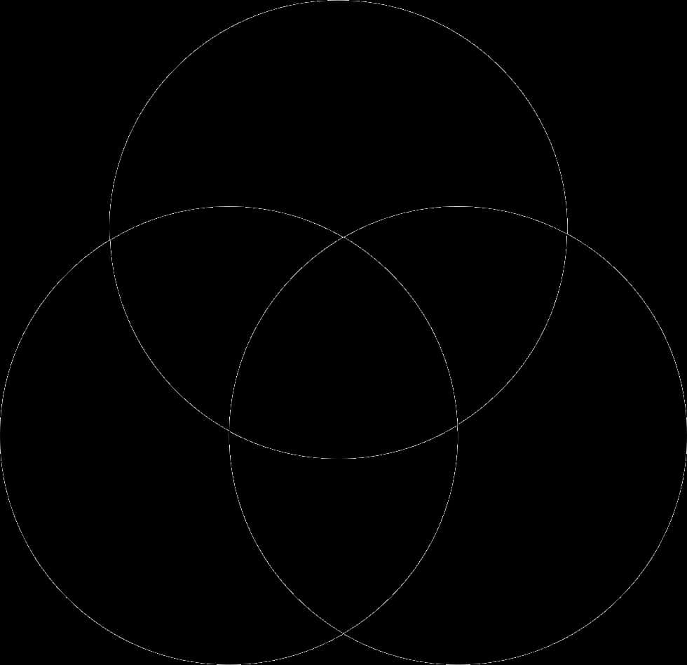 Three Black Circles Overlap PNG