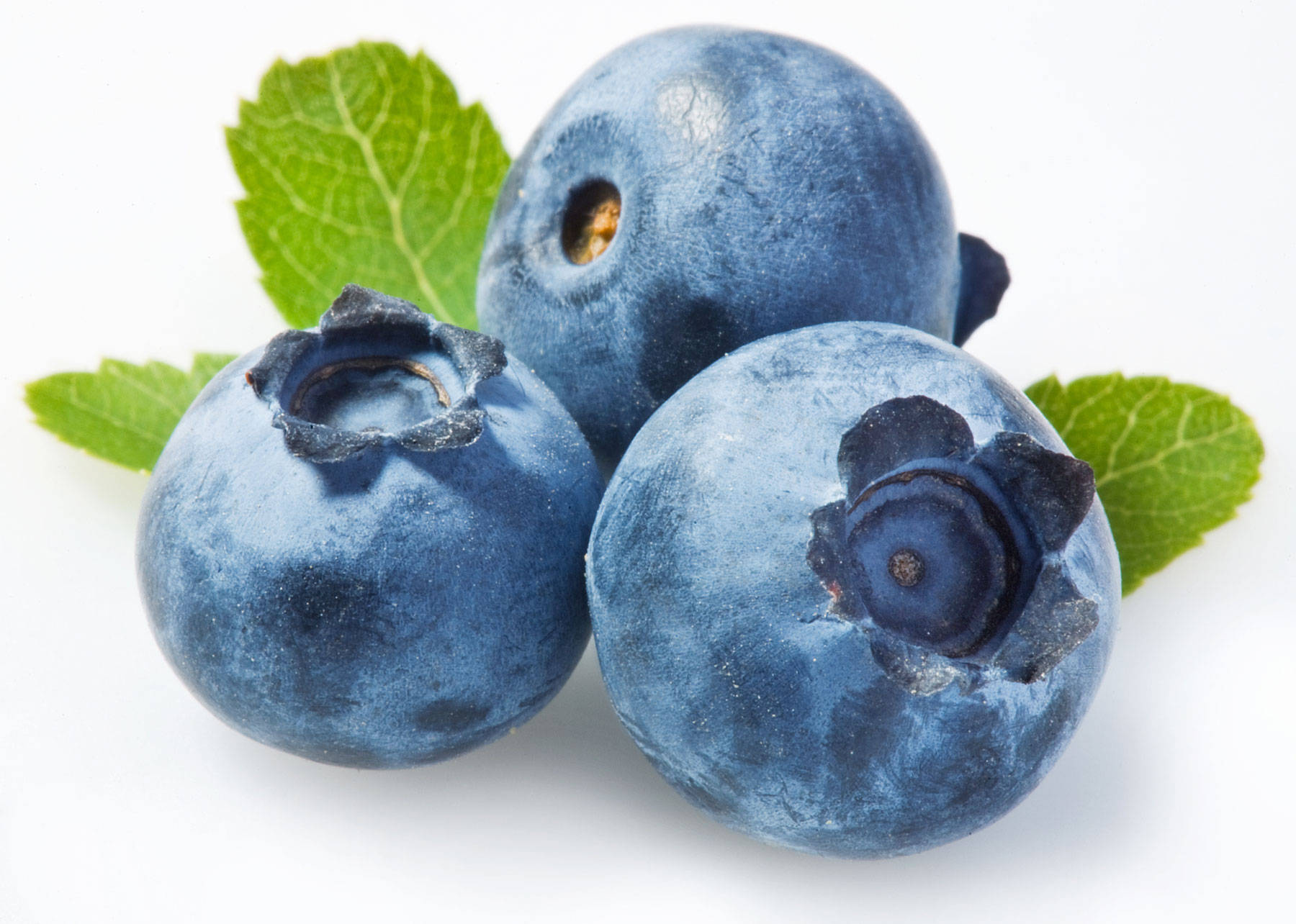 Three Blueberries On White Surface Wallpaper