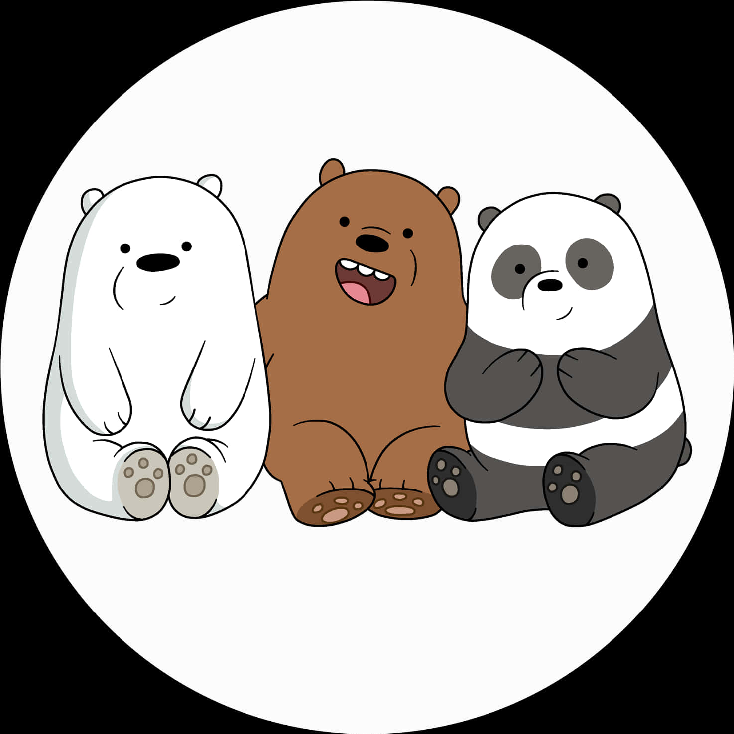 Three Cartoon Bears Friends PNG
